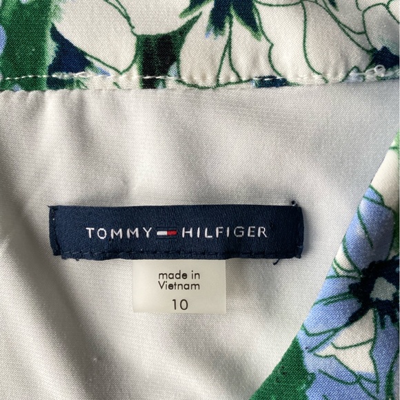 Tommy Hilfiger Halter Neck floral Midi Dress sz 10 blue green - Picture 9 of 14